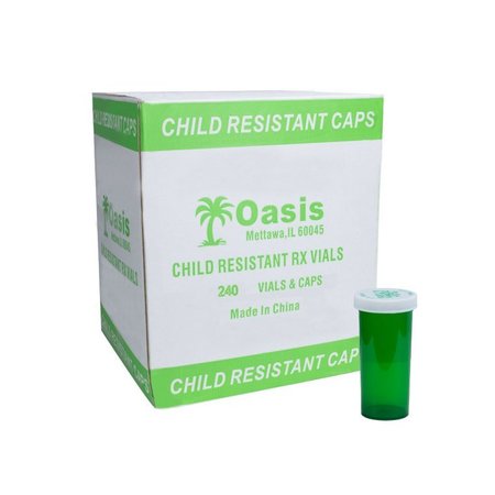 OASIS Green Prescription Vials, 30 Dram, 240 Per Case 10030-G